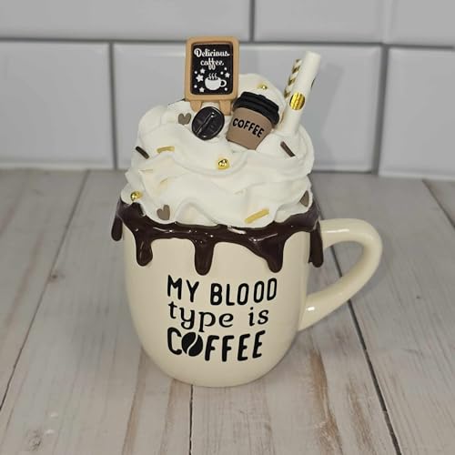 Mini Taza de Café Decorativa Hecha a Mano con Crema miniatura 5