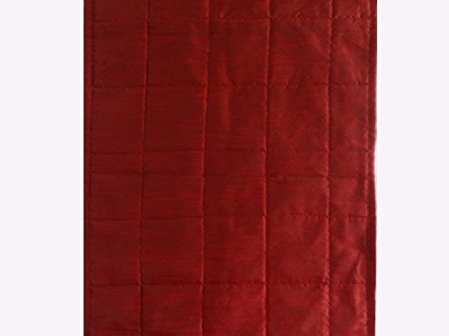Quilted Bed Runner - Burgundy Bed Scarf Long Side Runner Throw King/Queen/Twin Size With Decorative Cushion Cover Polyester 20" Wide X 86" Long (50 Cm X 218 Cm) #TOP3