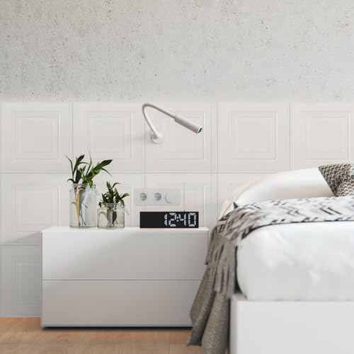 32 PCS Covered 42 Sq.Ft, Ceiling Tiles, Ceiling Tiles Peel and Stick, Self-Adhesive 3D Wall Panels Foam, Easy Intallation and Waterproof for Ceil and Wall Decor, White Modern Simple Square Pattern