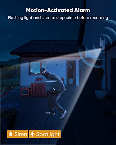 Rockspace Outdoor Wifi Security Camera, 360° View Security Camera Wireless Outdoor, Pan Tilt Solar Powered With 1080P Night Vision, 2.4 Ghz Wi-Fi, 2-Way Talk, Motion Detection, Ip65 Waterproof #TOP6