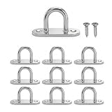 10 Stück Augplatte Edelstahl M5 Augplatte mit Ösenplatte Edelstahl Ösen, Zurröse Deckenöse Decksplatte Augenplatte Mastplatte Wandöse, Schwerlast Ankerplatte Halteösen für Camping Bootszubehör