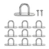 10 Stück Augplatte Edelstahl M5 Augplatte mit Ösenplatte Edelstahl Ösen, Zurröse Deckenöse Decksplatte Augenplatte Mastplatte Wandöse, Schwerlast Ankerplatte Halteösen für Camping Bootszubehör