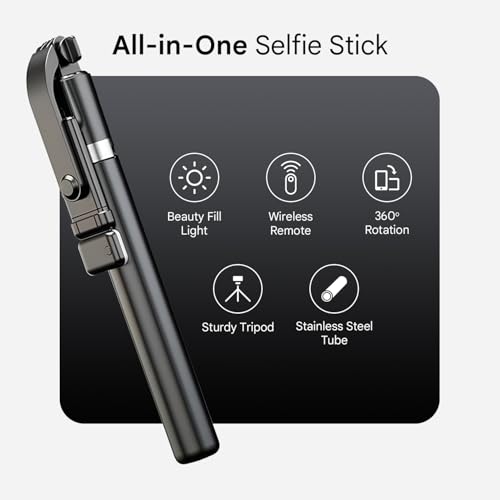 Image of Prolet K9 Selfie Stick Tripod with Light - 67 Inch / 170 CM Reinforced Bluetooth Selfie Stick, Extendable Phone Tripod Stand for Travel, Vlogging & Selfies, Compatible with iPhone & All Smartphones