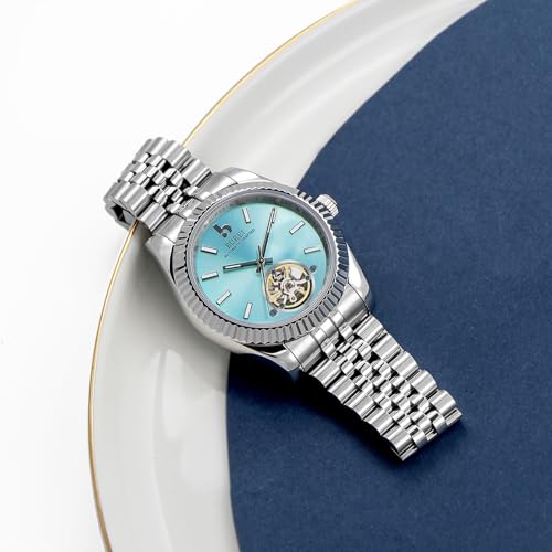 Image of BUREI Men's Classic Luxury Watch Stainless Steel Waterproof Machine Watch Fashion Double Watches Date Sapphire Crystal