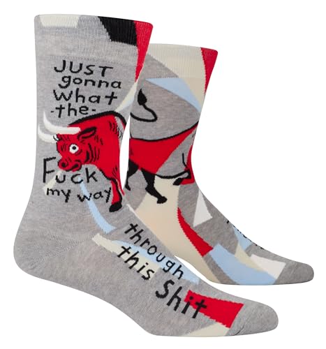 Just Gonna What The F*ck My Way Through This Sh*te | Men's Crew Socks | Blue Q