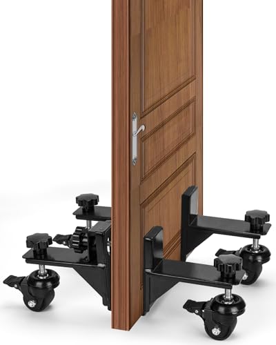 VecKneck Door Dolly, Adjustable Door installation kit, Door Lifter Tool With Rotating Wheels for 500 Lbs 1" to 2-3/8" Doors, Hands Free Residential Door Board Installation