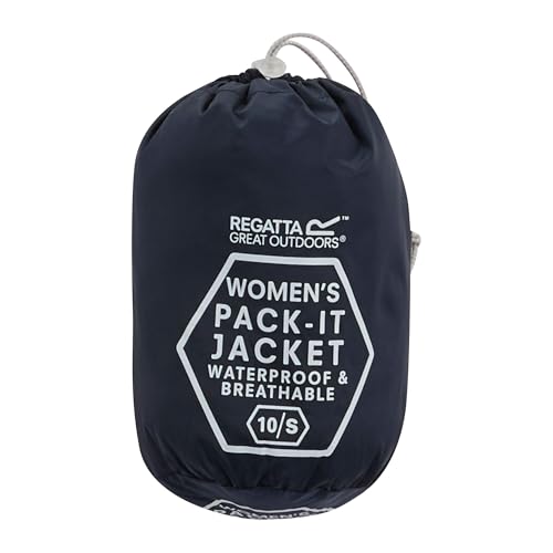 Regatta Pack-It III Atmungsaktive wasserdichte Shell-Jacke mit Kapuze und Reißverschlusstaschen, 34