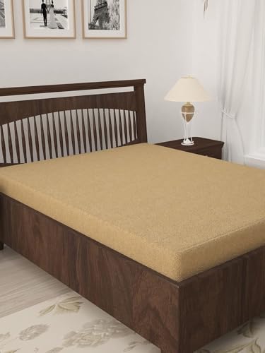 Image of Waterproof Mattress Protector Single Size 72x42 - Waterproof Terry Cotton Mattress Protector /Bed Cover Single Size Bed - Beige Color - Water Proof Mattress Protector for Kids Urine