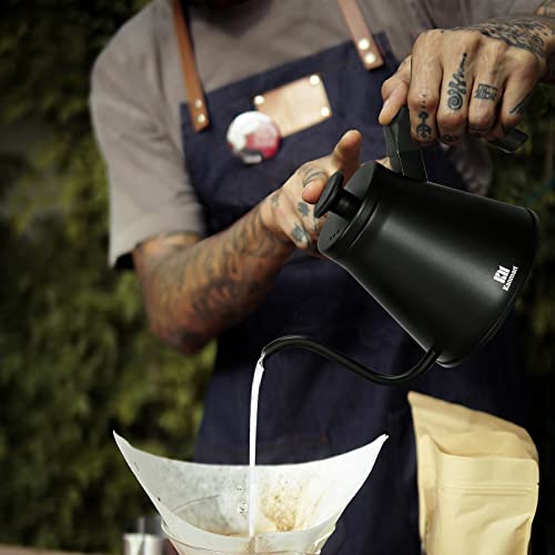Kanmart Pour Over Coffee Kettle Barista's Choice Works On Stove And Any Heat Source Stove Top Pour Over Kettle Gooseneck Teapot With Precision Pour Spout(1.2L, 40Oz) (Black) #TOP4