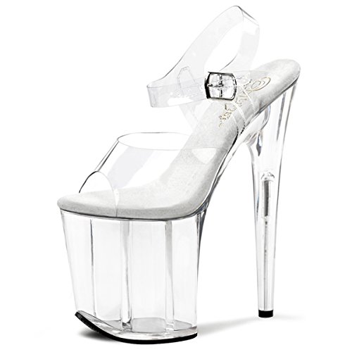 Higher Heels PleaserUSA Gogo Flamingo-808 klar/klar Gr. 38