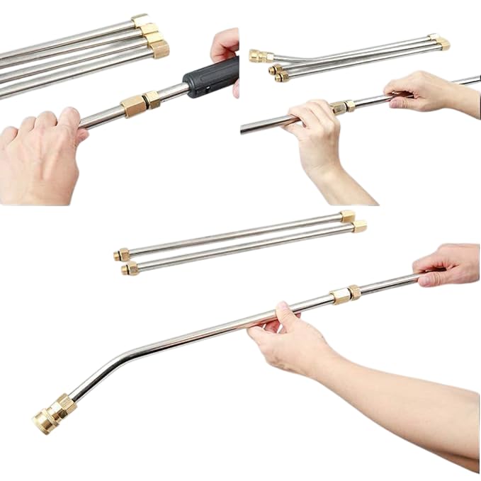 Pressure Washer Extension Rod – Stainless Steel Spray Wand with 1/4" Quick Connector for Car & Garden Cleaning 20inch-image-19