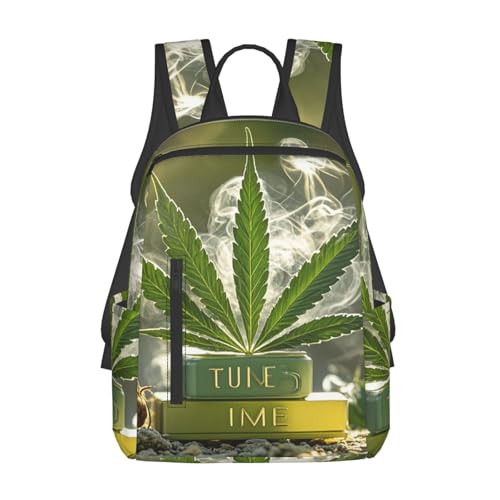 Backpack 14.7 inch Lightweight Large Bookbag Weed Marijuana Daypack for Travel Office Work