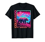 Colorado Mountain Bear Moon Retro Vintage 80s Bear Colorado T-Shirt