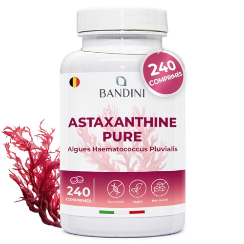 BANDINI - Bandini® Astaxanthine 240 comprimés (8 mois) | Pure 8 mg d'Algue Marine Haematococcus Pluvialis | Concentration & Biodisponibilité Élevées | Antioxydant naturel puissant | Sans Additifs, 100% vegan - -5%