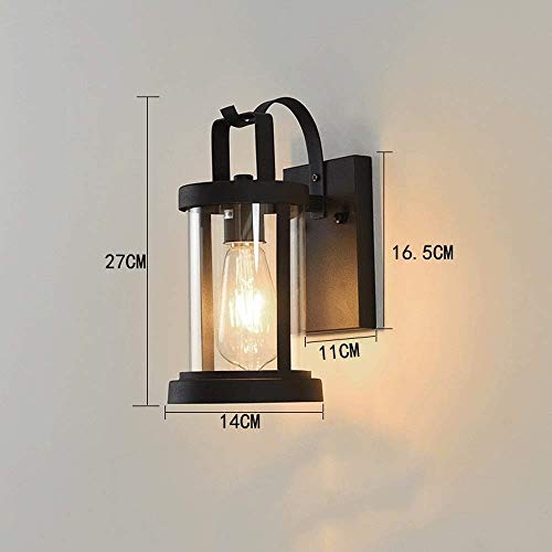 Applique murale extérieure étanche noire style lanterne rurale pour ampoule E27