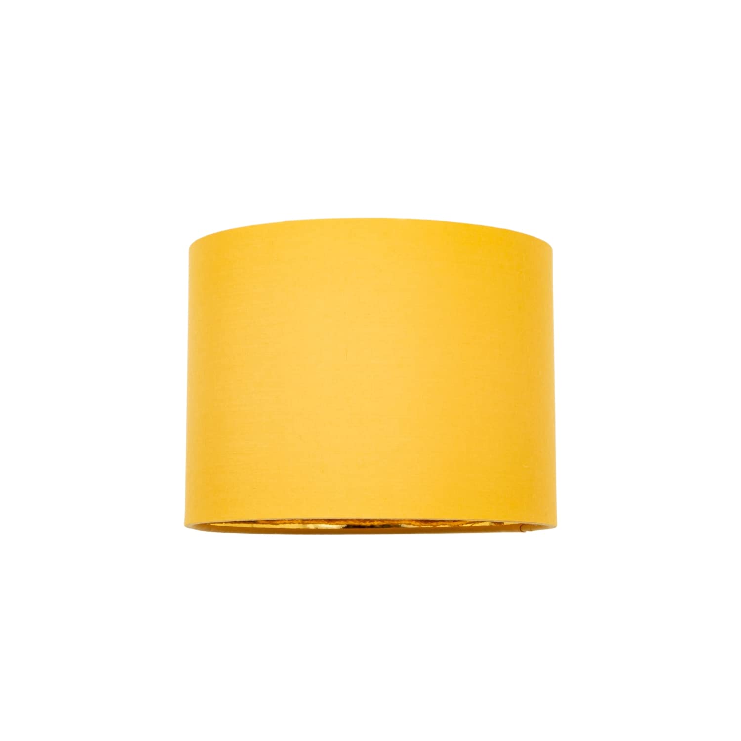 Contemporary and Chic Ochre Cotton 10" Table or Pendant Circular Drum Lamp Shade with Shiny Gold Inner - 60watt Maximum by Happy Homewares — view 50