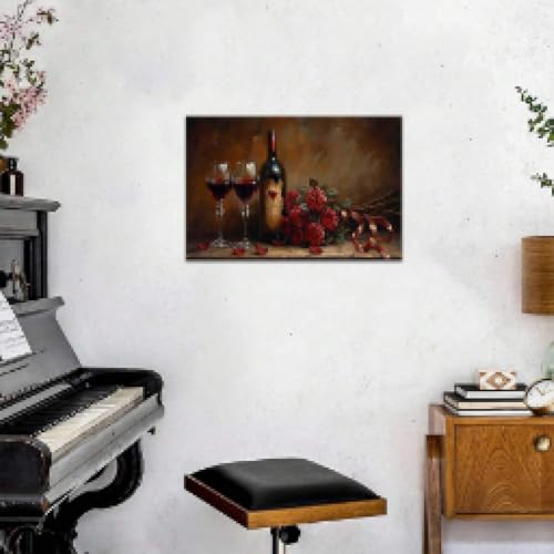Impression sur toile de cuisine rétro grand format avec cadre en bois