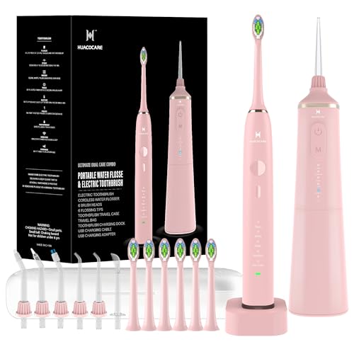 Upgraded Pro Dental Care Kit: 5-Mode Water Flosser & 50,000 VPM Sonic Electric Toothbrush | Premium Oral Clean Set with Enhanced Cleaning Modes, Larger Tank & Refined Design for Advanced Gum Health