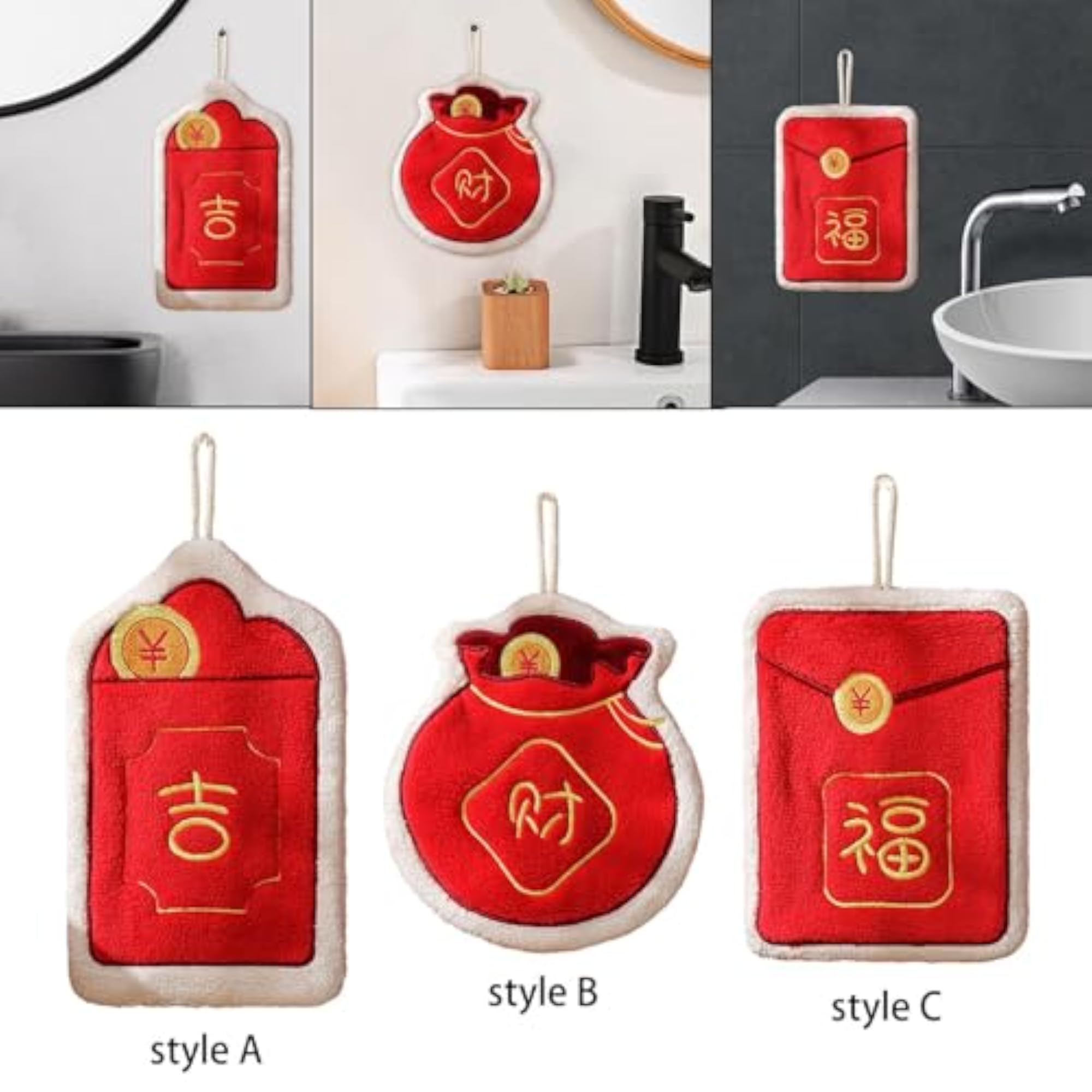New Year Hand Towels, Decorative Kitchen Towels