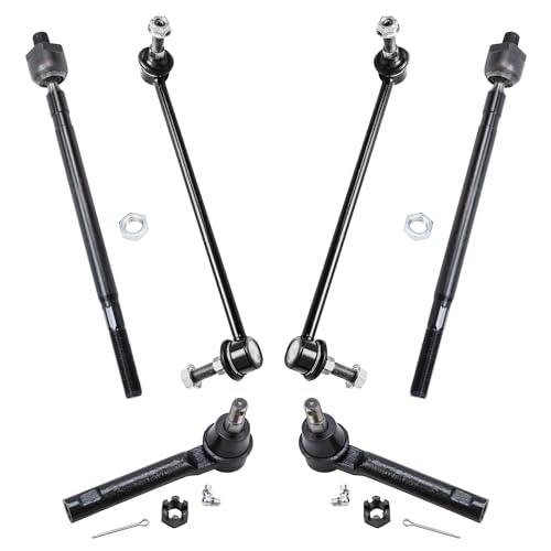 Image of Detroit Axle - 10pc Front End Control Arms Kit for 04-09 Nissan Quest, 2 Lower Control Arms + Ball Joint 4 Tie Rods 4 Front and Rear Sway Bar Links 2004 2005 2006 2007 2008 2009 Replacement