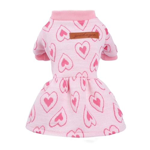 Dog-Dresses-for-Small-Dogs-Girl-Winter-Puppy-Sweater-Dress-Warm-Pet-Clothes-Outfit-Chihuahua-Yorkie-Teacup-Cold-Weather-Dog-Coat-Cute-Cats-Apparel-Clothing-X-Small-A-Pink