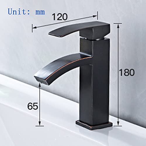 Vasque de salle de bain moderne avec mitigeur cascade noir - 3