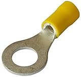 Terminales electricos con ojo AERZETIX: 10x Terminales electricos con Ojo Ojal M8 Ø8.4mm 4-6mm² Aislado Amarillo C11648