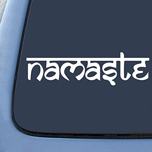 Crawford Graphix Namaste - Tibet Buddha - Sticker Decal Notebook Car Laptop 6" (White)