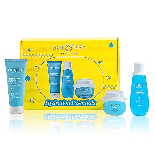Dot & Key Hydration Essentials | Premium Facial Gift Set for Women & Men | All Skin Types | Pack of 3 | Cleanser, Toner & Moisturizer | Gift For Her & Him | Premium Packaging
