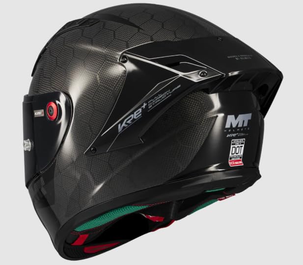 MT Helmets KRE Plus+s Pure 2025 Casco Integral Carbono Negro Brillo Ultraligero y Deportivo Homologación F.I.M. 22.06 Alta Seguridad y Ventilación Avanzada (M 57/58)