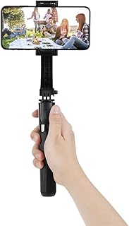 Staright L08 Gimbal Estabilizador Selfie Vara Tripé BT4.0 Liga de Alumínio Sem Fio Dobrável Selfie Vara Tripé para Smartphone Preto