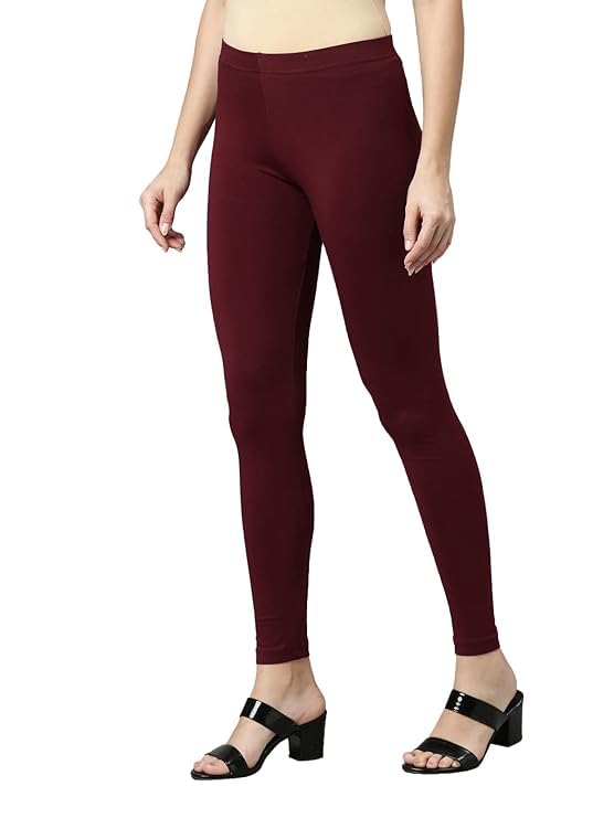 Image of Women Cotton Solid Belt Ankle Length Legging Four Way Lycra Leggings