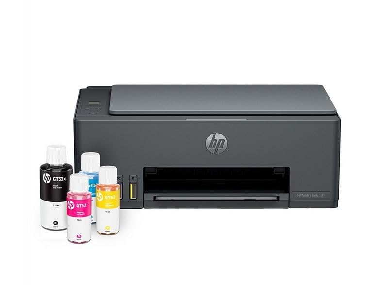 HP Smart Tank 581 All-in-One Printer, Home and home office, Print, copy, scan, Wireless, High-volume printer tank, Print from phone or tablet, Scan to PDF (4A8D4A)