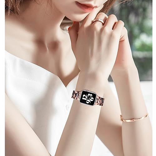 Image of Bestig Resin Band Compatible with Apple Watch Bands for Women 40mm 38mm 41mm 42mm(Series 11 10), Lightweight Waterproof Strap for iWatch Series 10 9 8 7 6 5 4 3 2 1 SE Men(Black Agate /Starlight)
