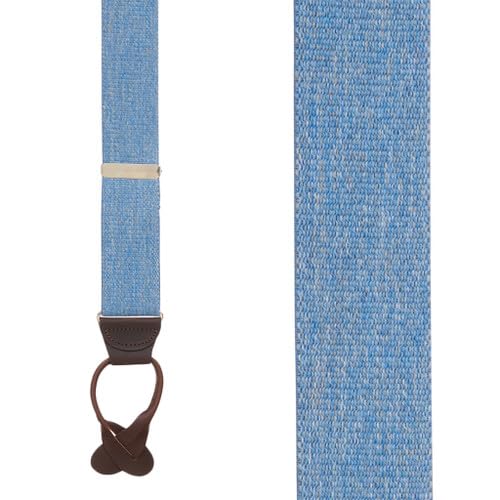 Suspender Store 1.5 Inch Wide Button Suspenders - Denim 48" For 5'9" To 6'2" Tall #TOP1