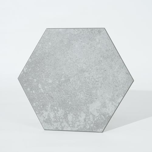 Carreaux de sol hexagonaux aspect pierre gris clair adhésifs