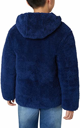 Eddie Bauer Kids Reversible Plush Hoodie Jacket (As1, Alpha, M, Regular, Navy/Royal, Medium 10/12) #TOP4