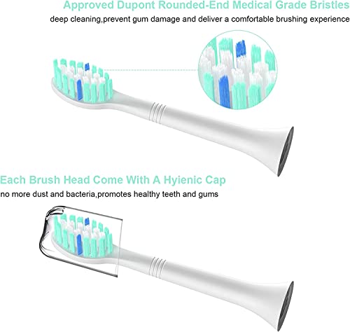 Weqnnm Replacement Toothbrush Heads Compatible With Philips Sonicare:10 Pack Professional Electric Brush Heads For Sonicare Protectiveclean Diamondclean 4100 6100 &More Snap-On Handles #TOP4