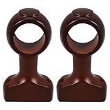 LIFKICH Soportes de Barra para Cortina de Madera Color Café Oscuro 35 Cm 2...