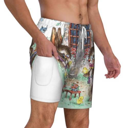 Bañador de hombre Easter Bunny casual para playa y surf con bolsillos cómodos 2