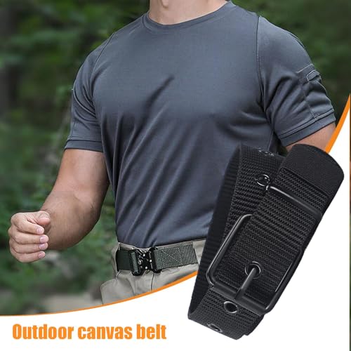 Outdoor Nylon Belt, Versatile Webbing Waist Strap, Multi-Hole Adjustable Belt, Pin Buckle Hiking Belt, Mountaineering Belt,2
