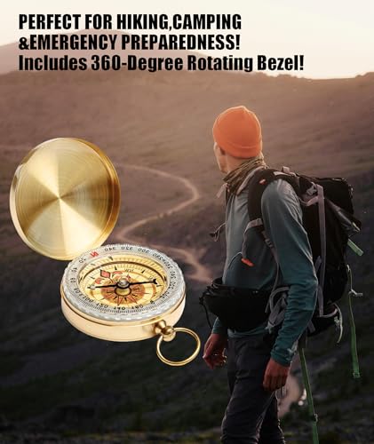 Image of Compass, Compass for Directions, Direction Survival for Hiking Hunting Outdoor Military Navigation Tool