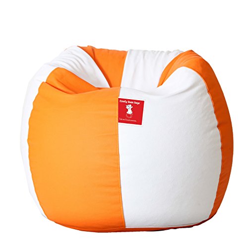 Image of Biggie Bean Bag XXXL Bean Bag Without Fillers Cover (Orange and White)