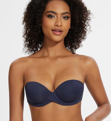Image of MELENECA Women's Stay Put Padded Cup with Lift Underwire Push Up Strapless Bras