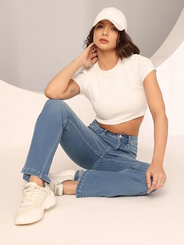 Image of Dolce Crudo Women's High Waist Straight Fit Jeans