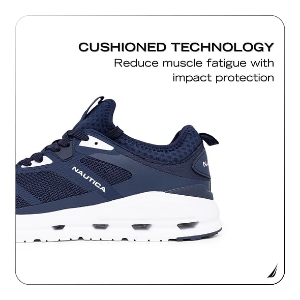 Nautica Mens Running Sneakers Sport Fashion Lace-Up Athletic Soft Shoes for Gym Tennis Men – Cushioned, Breathable, Lightweight & Comfortable