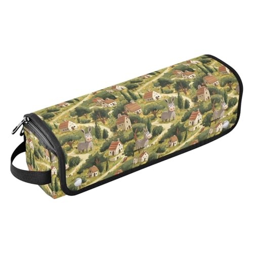 Bolsa de viaje y tapete resistente al calor Village Countryside para planchas y rizadores de cabello, organizador portátil miniatura 1