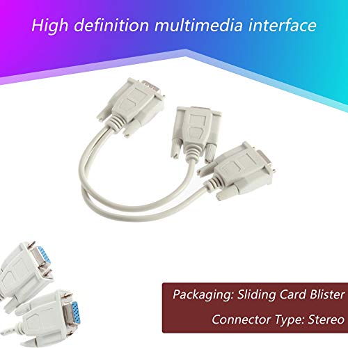 1 maschio Vga a 2 femmina Vga Splitter cavo 2 vie