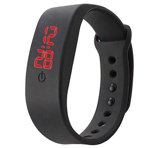 Montre de sport Brussels08 avec bracelet en silicone - Affichage digital LED - Unisexe, Noir , moyen