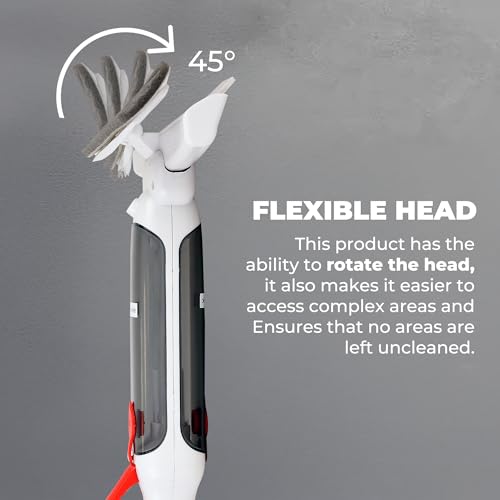 Image of Window Cleaner with Front and Rear Cleaners + Expandable Sprayer - Window Vacuum Squeegee - Complete Kit for Glass, Windows and Mirrors, Quick Drying- Window Cleaner Tool - Car Window Cleaner Spray